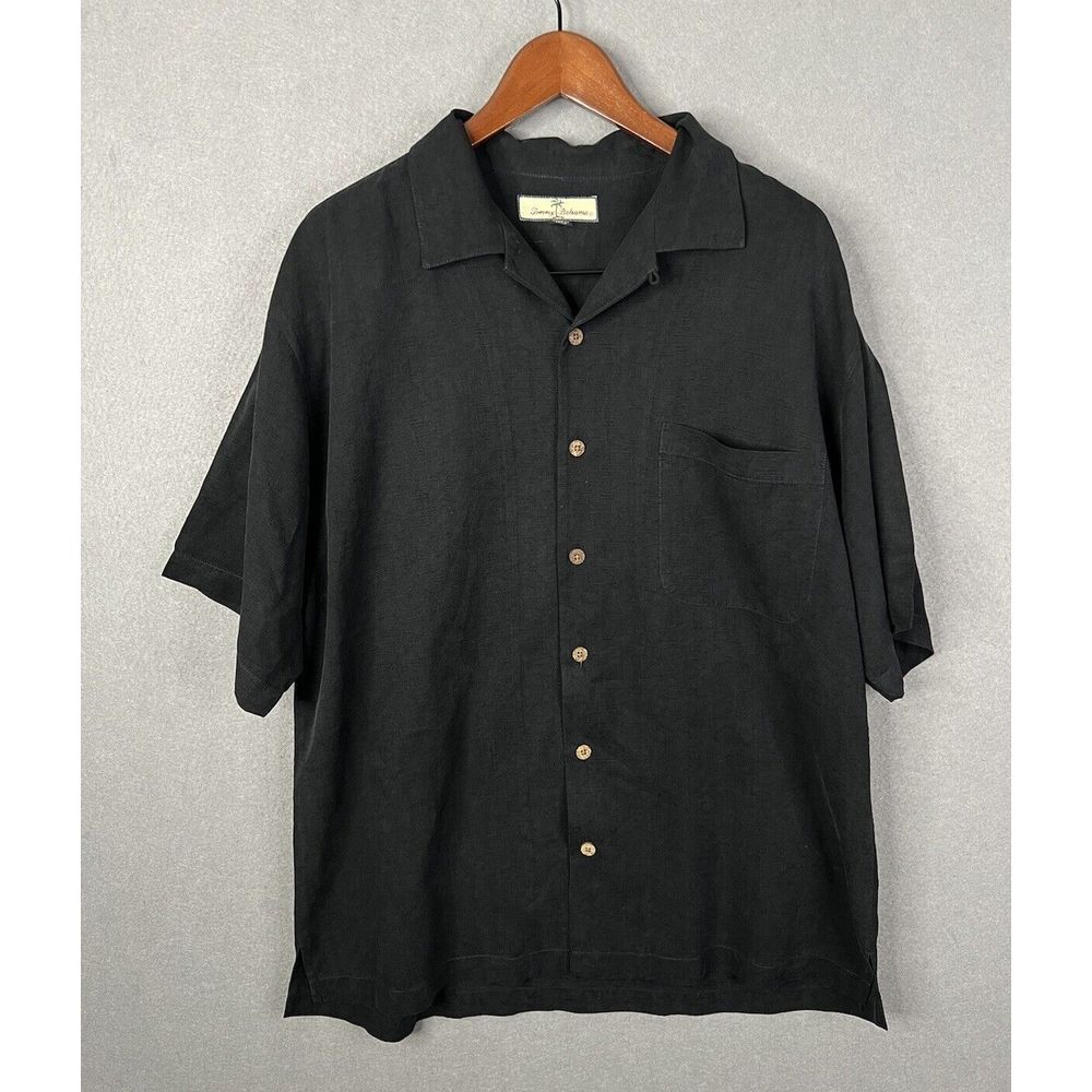 Tommy Bahama Embroidered Paradise Island Life's A Beach Button Front Shirt Sz L‎